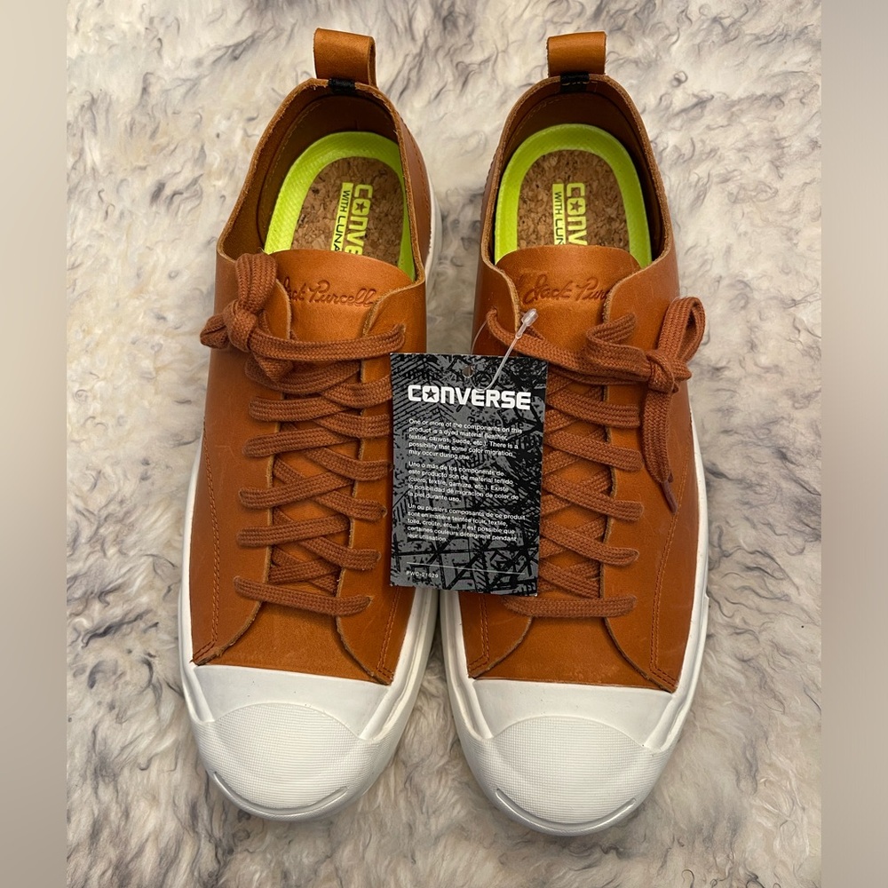 Converse tan leather Jack Purcell sneakers with lunarlon comfort insole !